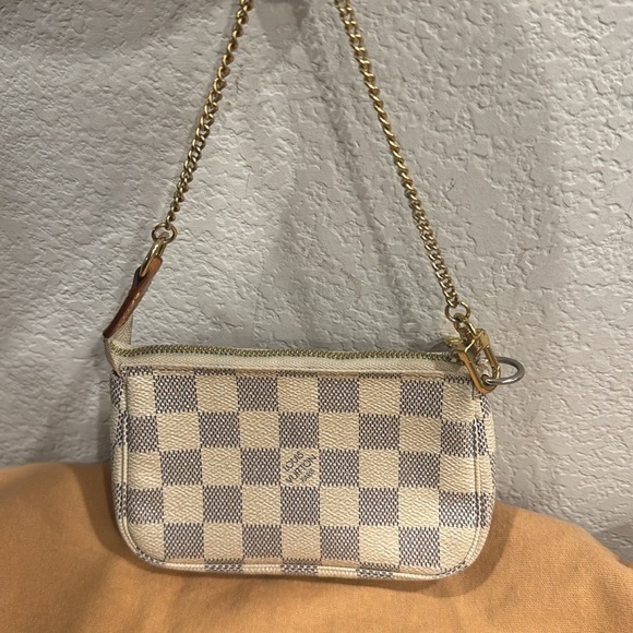 Authentic Louis Vuitton Damier Azur Canvas Mini Accessories Pochette - Picture 3 of 15